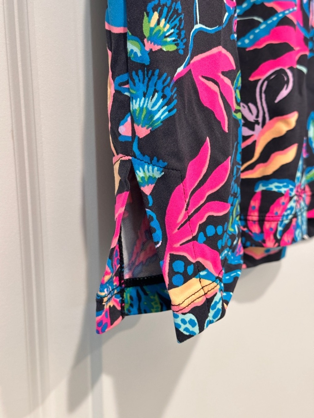 Lilly Pulitzer Black Tunic with Neon Floral Print - Picture 3 of 4